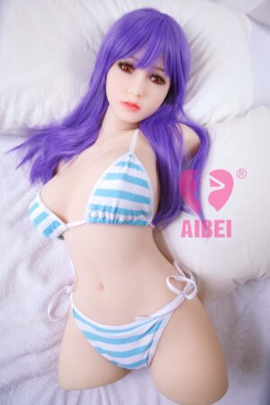 Junge Torso Realdoll mit lilafarbenem haar